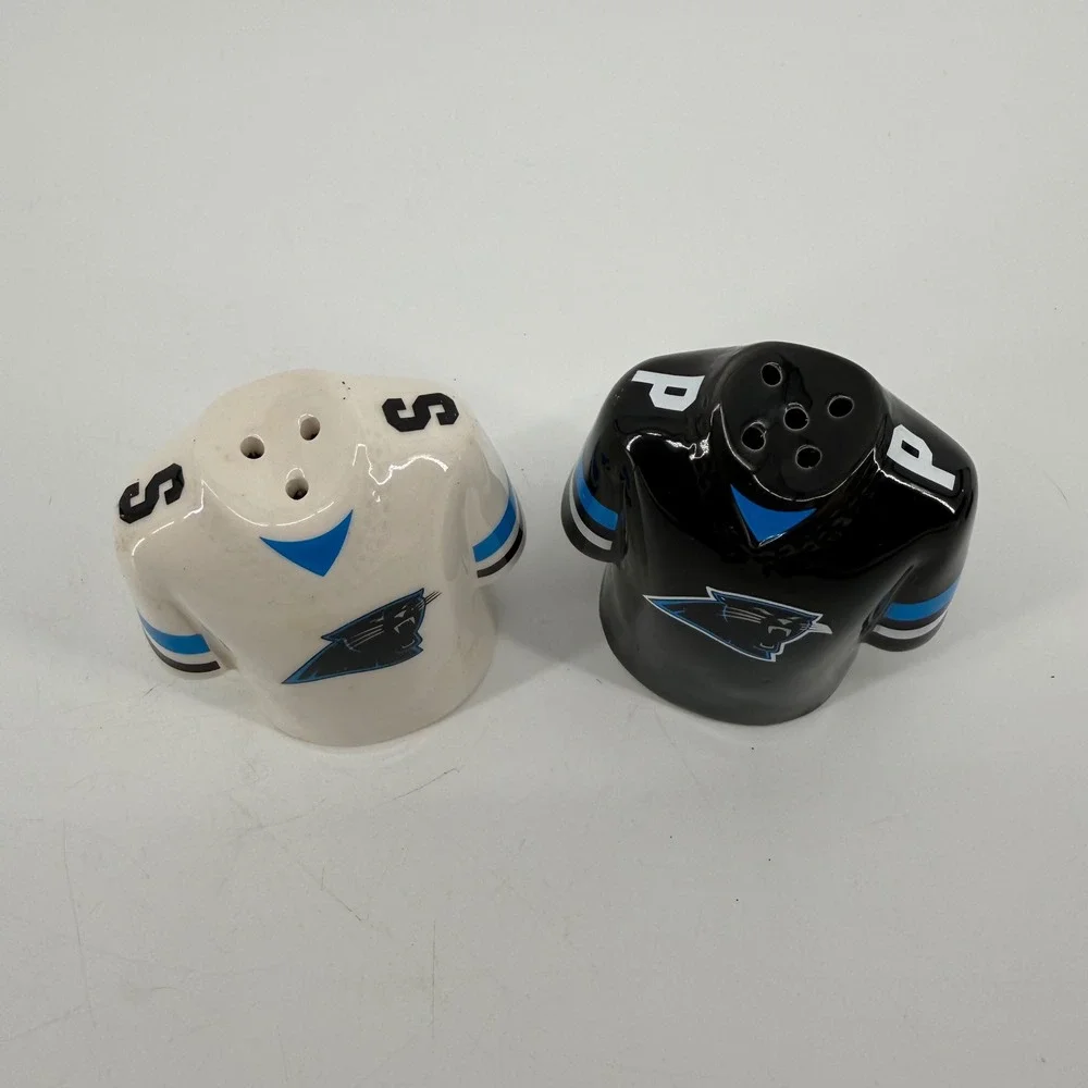 Carolina‎ Panthers NFL Jersey Salt and Pepper Shaker Set Ceramic Black White